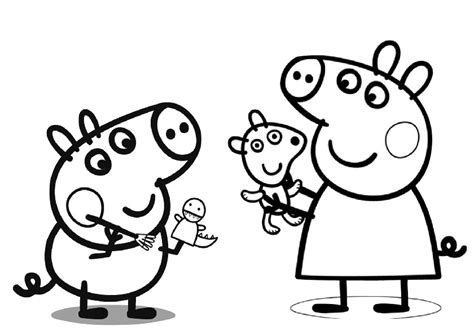 Select from 35919 printable coloring pages of cartoons, animals, nature, bible and many more. Peppa Pig and George Playing with Toys Peppa Pig Coloring ...