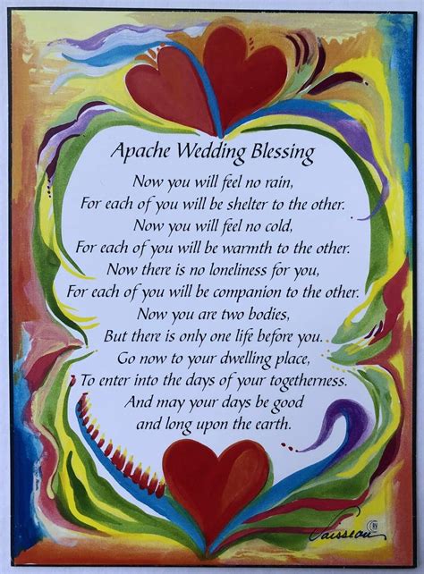Apache Wedding Blessing 5x7 Poster Heartful Art By