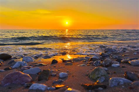 Sunset Above The Adriatic Sea In Summer Stock Image Image Of Europe