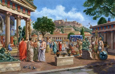 Ancient Greek Agora Illustration Stock Image C0555179 Science