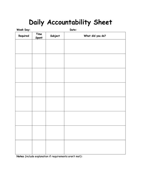 Eos Printable Accountability Chart