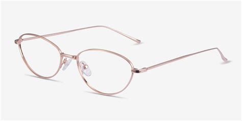 feather oval rose gold glasses for women eyebuydirect canada