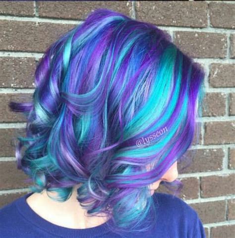 Blue Purple Dyed Hair Hair Color Unique Hair Color Purple Cool Hair