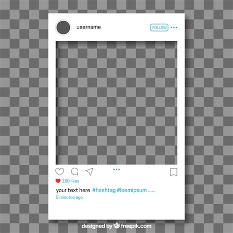 Instagram Post With Transparent Background Vector Free Download