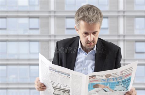 Businessman Reading A Newspaper Stock Image Image Of Message Educate