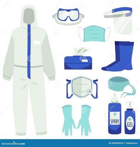 Medical Personal Protective Equipment Or Ppe Flat Vector Illustration