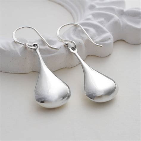 Sterling Silver Pear Drop Earrings By Martha Jackson Sterling Silver