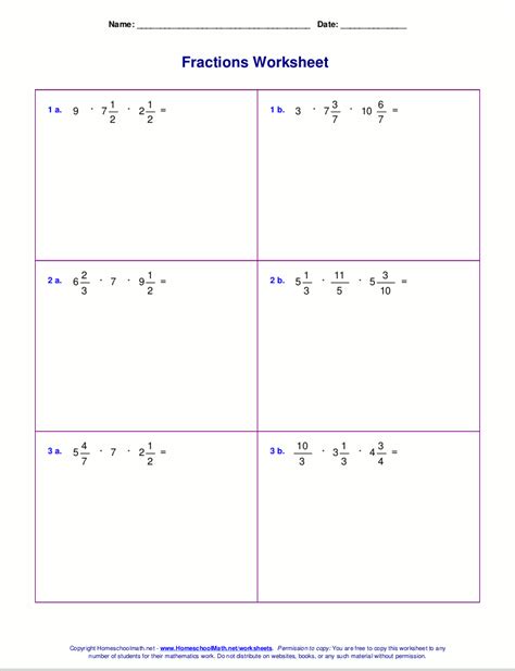 Multiply 3 Mixed Numbers Worksheet Pdf