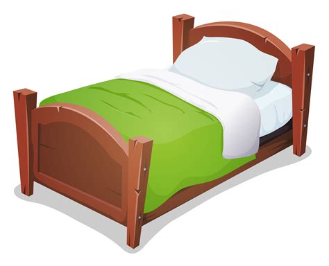 Wood Bed With Green Blanket 264948 Vector Art At Vecteezy