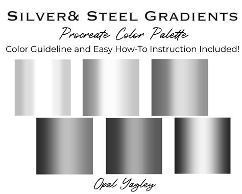 Metallic Gradient Procreate Color Palette Bundle 120 Metal Etsy In