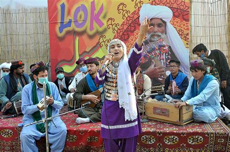 Islamabad November 08 A Folk Singer From Balochistan Performs During