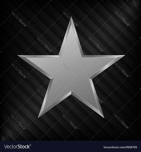 Silver Star Symbol Royalty Free Vector Image Vectorstock