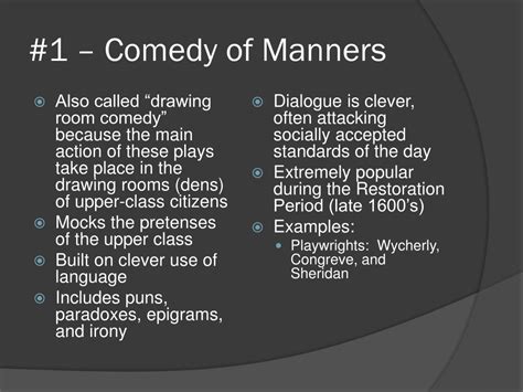 Ppt Varieties Of Drama Part 2 Types Of Comedy Styles Of Drama