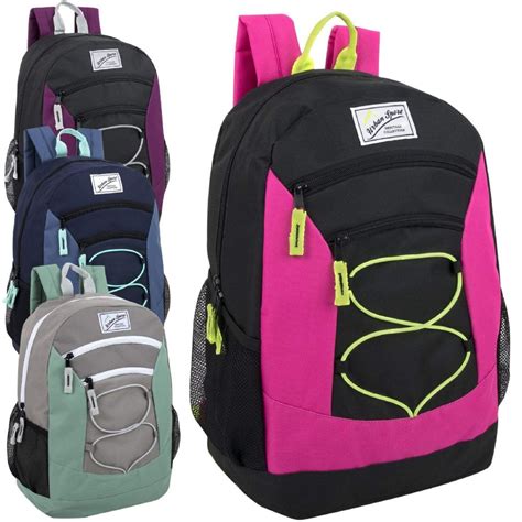 24 Wholesale Urban Sport 18 Inch Multi Pocket Bungee Backpack Girls