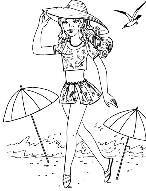 Coloring Pages Fashionable Girls Free Printable Coloring Pages Free