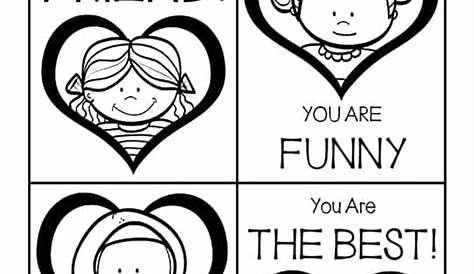 Free Printable Valentine Cards to Color for Kids (Set of 8 Cards)