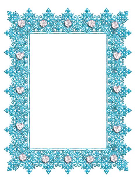 Blue Transparent Frame With Diamonds Borders And Frames Borders For