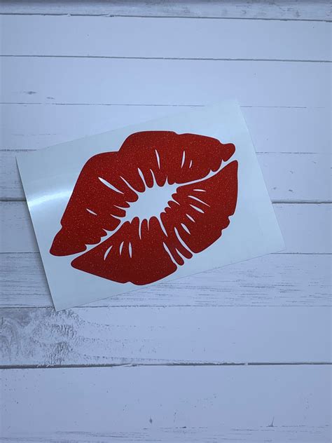 Kissing Lips Vinyl Sticker Glittery Lips Permanent Decal For Tumbler
