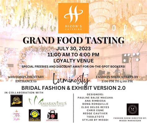 Hizons Catering Grand Food Tasting Events Place In Quezon City By