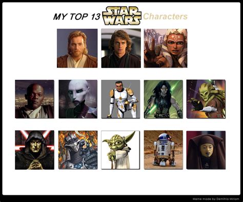 My Top 13 Favorite Star Wars Characters By Darthbloodorange On Deviantart