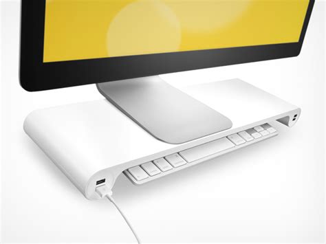 Quirky Space Bar Monitor Stand White Lockergnome
