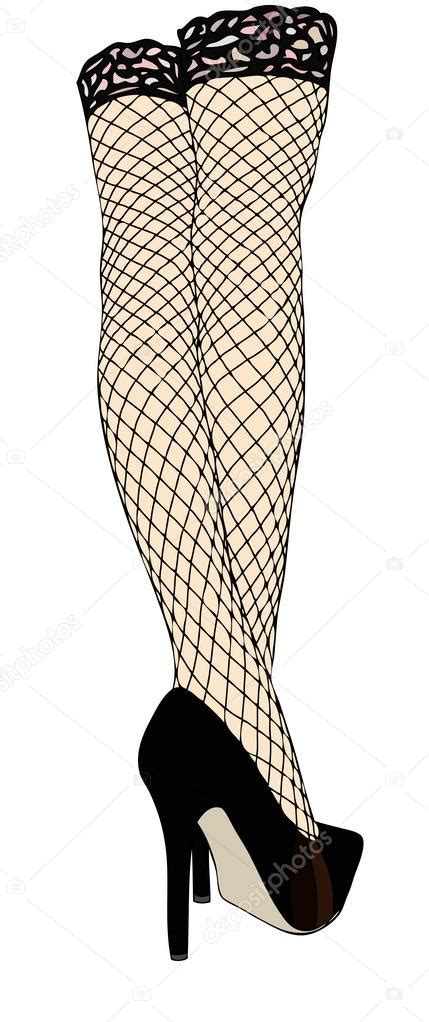 Legs With Fishnet Stockings — Stock Vector © Francofox 49871349