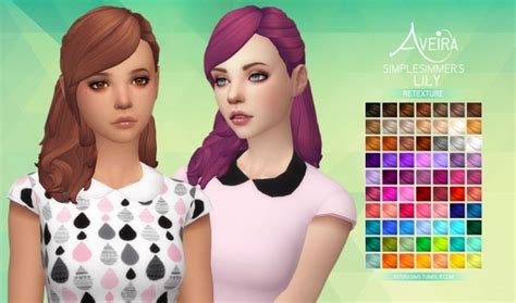 Aveira Sims 4 Lily Hair Retextured ~ Sims 4 Hairs