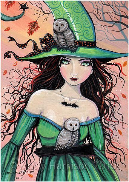 The Witch And The Owls By Molly Harrison From Gallery