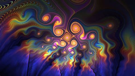 Purple Yellow Fractal Design Art Hd Abstract Wallpapers Hd Wallpapers