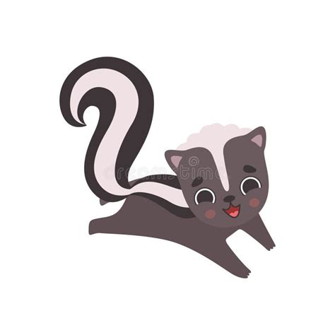Cute Little Skunk Adorable Baby Animal Cartoon Character Vector