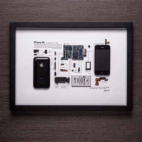 Framed Iphone 3 3gs 4 4s 5 6 7 8 X Disassembled Phone Wall Art Etsy