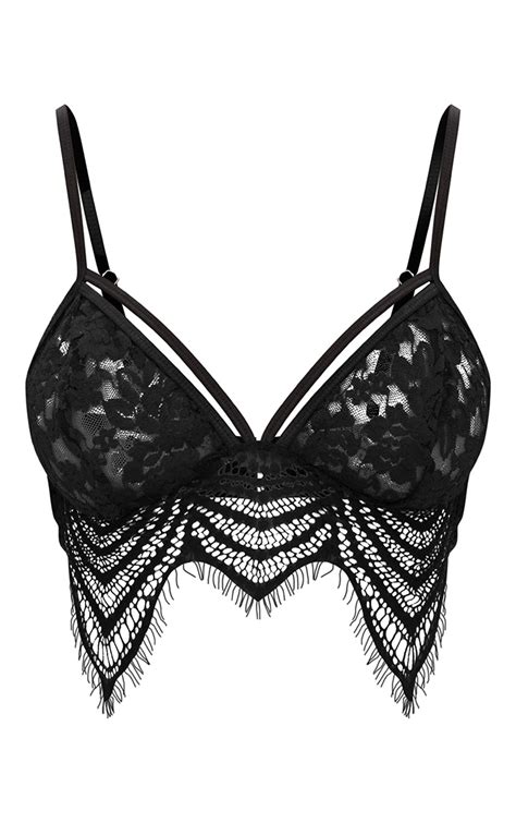 black lace strappy thong lingerie prettylittlething ksa