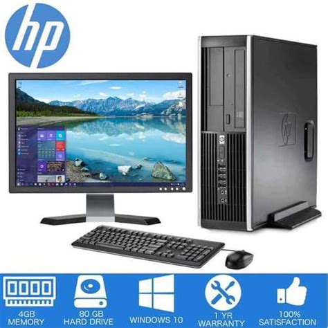 Hp Elite Desktop Computer Pc Intel Core 2 Duo 4gb Memory 80gb