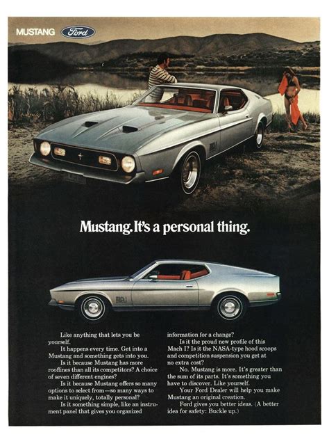 Pin By Chris G On Vintage Car Ads Ford Mustang 1971 Ford Mustang