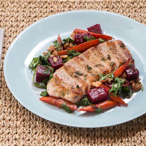 Shopping for pork chops can be confusing. Recipe: Center-Cut Pork Chops with Warm Beet, Carrot ...