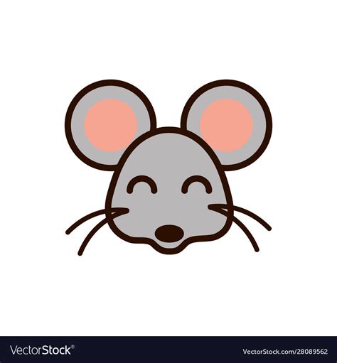 Cute Face Mouse Animal Cartoon Icon Royalty Free Vector