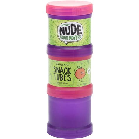 Smash Nude Food Movers Snack Tube Triple Compartment Assorted Each