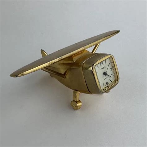 Timex Collectible Airplane Plane Quartz Table Mini Clock K1 1299