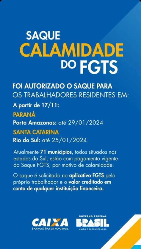 Saque Calamidade Moradores De Rio Do Sul Podem Sacar Fgts Saiba Como