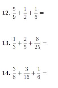 Place that sum over the common denominator. Adding three fractions worksheet (with solutions): A worksheet on adding three fractions with ...