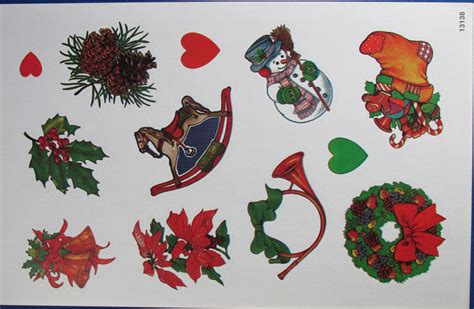 Vintage Christmas Stickers 1 Big Sheet 9 X 6 By Etsy