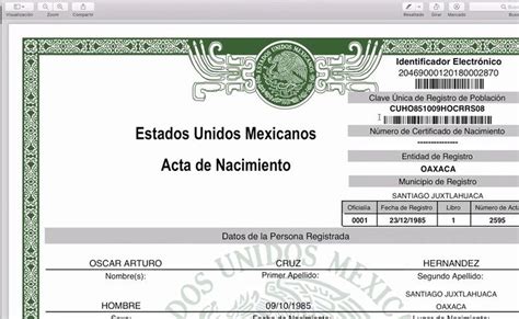 Acta De Nacimiento En L Nea Como Obtenerla Por Internet