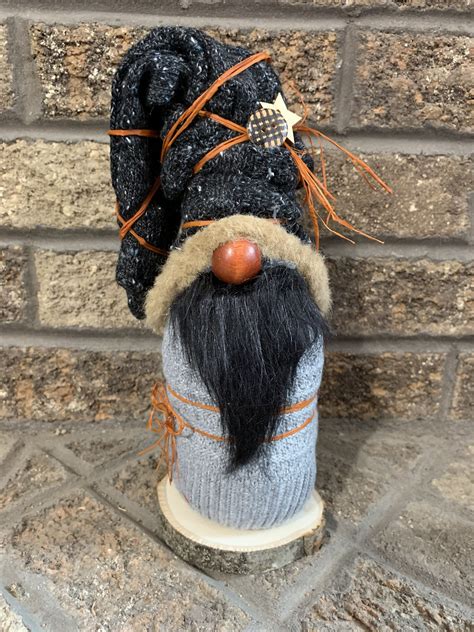 Black And Gray Diy Gnome In 2021 Gnomes Crafts Black
