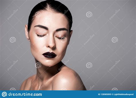 Portrait Of Beautiful Girl With Wet Face And Closed Eyes Stock Image Image Of Model Beautiful