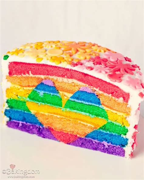 Rainbow Heart Layer Cake Bakingdom Rainbow Food Rainbow Cake Cake