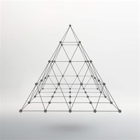 Premium Vector Wireframe Mesh Polygonal Pyramid Pyramid Of The Lines