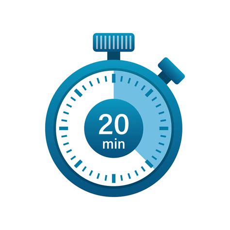 Stopwatch 20 Minutes Icon Illustration In Flat Style Timer Vector