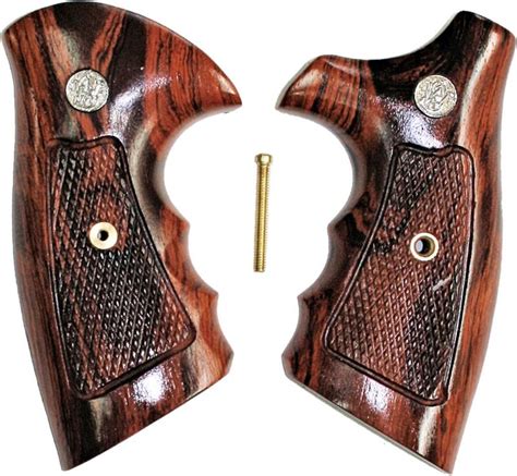 Smith And Wesson J Frame Rosewood Combat Grips Checkered Medallions