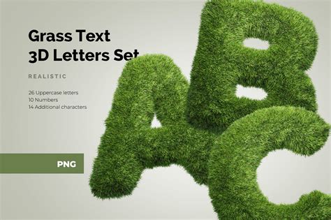 Grass Text 3d Letters Set On Behance