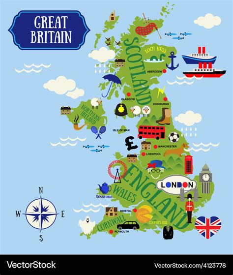 England Map Clipart Great Britain Pictures Map Stock Vector